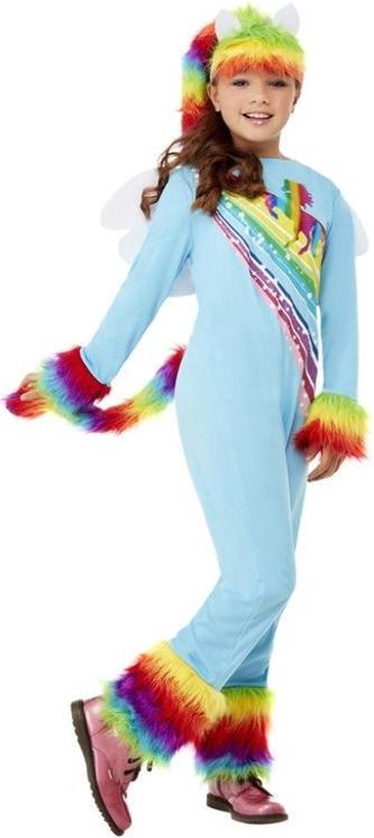 My Little Pony Kostuum | Pegasus Fantasy Pony Vliegt Door Een Regenboog Heen | Meisje | Medium | Carnaval kostuum | Verkleedkleding